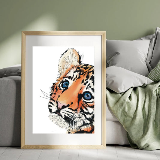 Tiger cub water colour