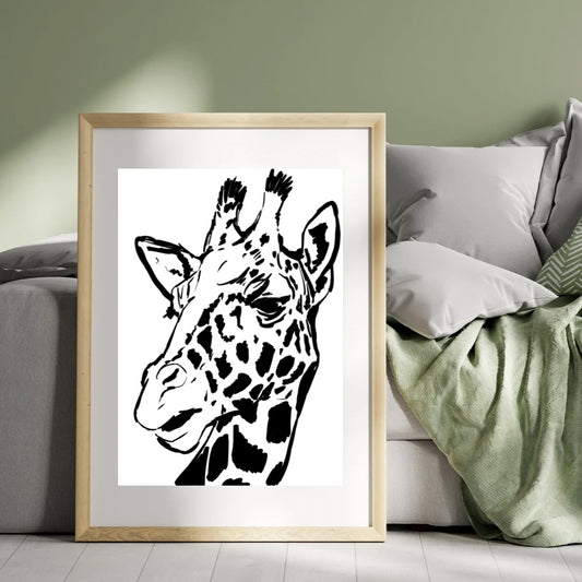 Giraffe sketch print