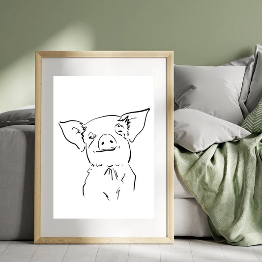 Piglet sketch print